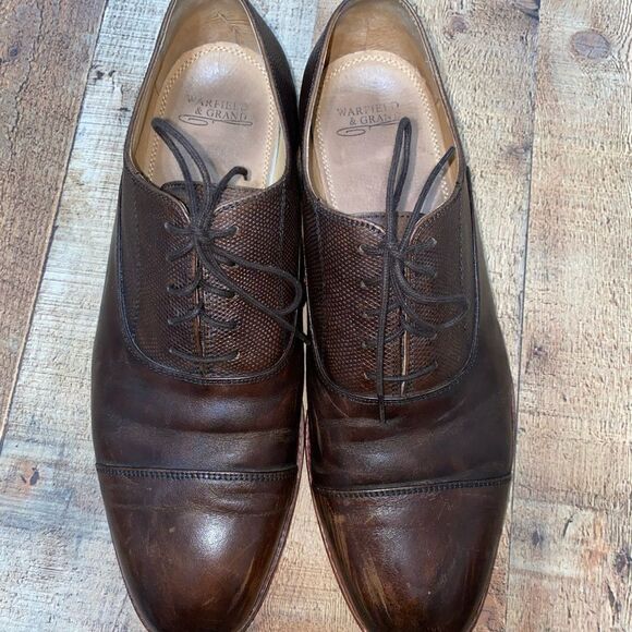 Warfield & Grand leather Oxfords cap toe dress shoe